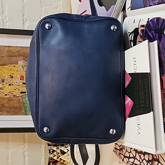 PRADA Authentic Blue Calf Leather Bucket Bag with Fringe Detail UPDATED 💙 - Picture 6 of 17